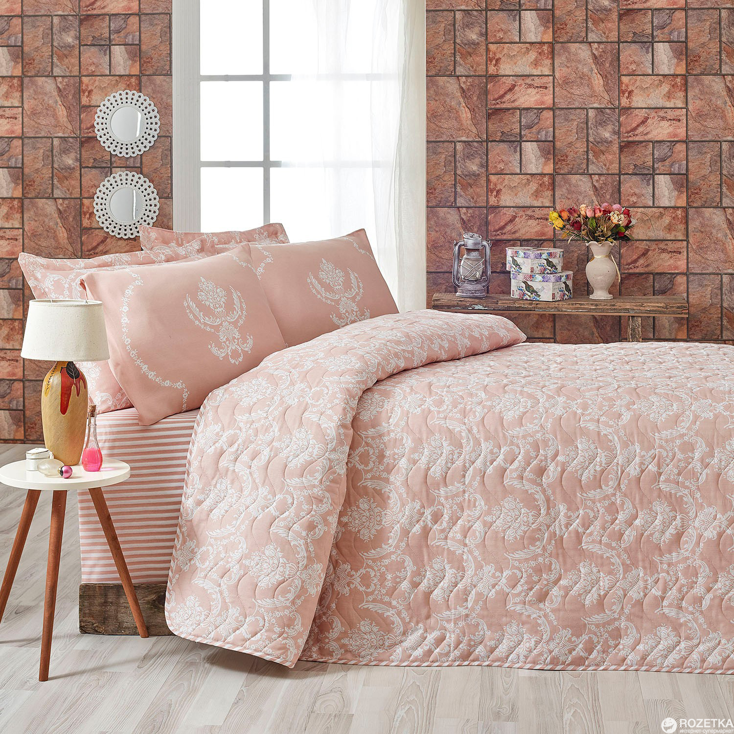 

Покрывало Eponj Home Pure Pudra 160x220 + наволочка 50x70 (svk-4522)