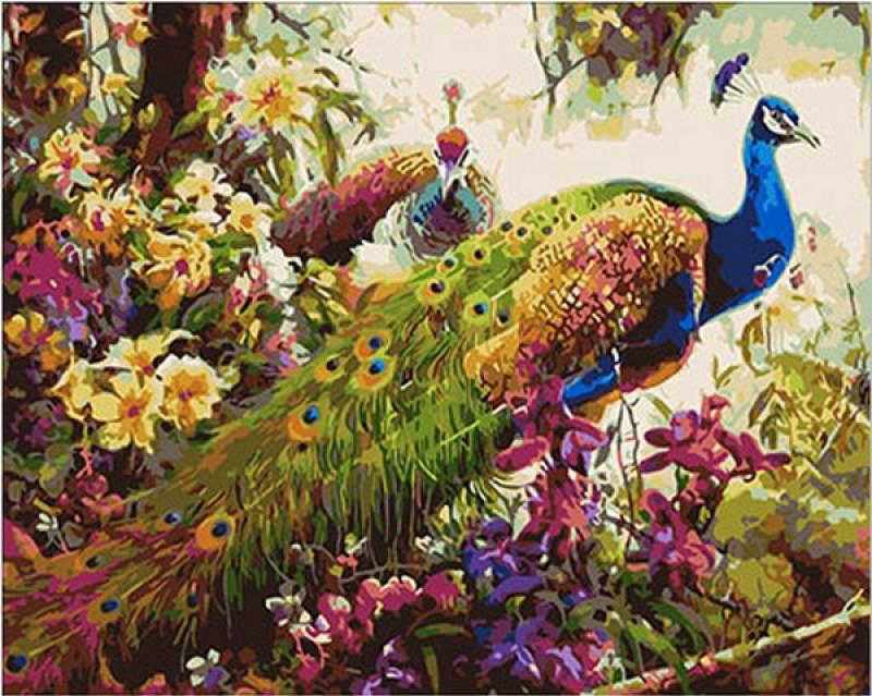 

Картина по номерам Q348 Сказочные павлины, 40x50 см., Mariposa