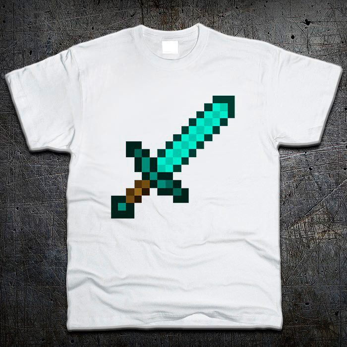 

Футболка Fruit of the Loom Алмазный Меч Майнкрафт Minecraft Белый M