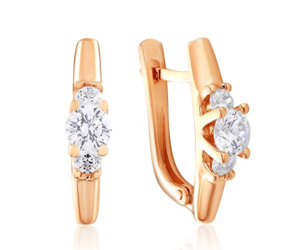 

Серьги золотые с камнями SWAROVSKI Zirconia "Орион" С4194SW