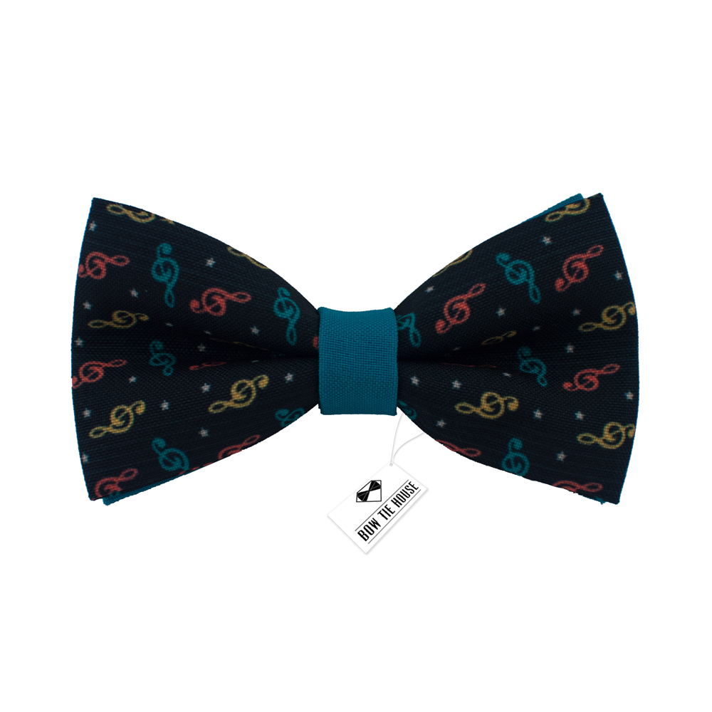 

Бабочка Bow Tie House бирюзовая музыкальная с скрипичными ключами 08332