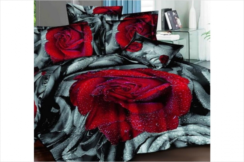 

Постельное белье Love you Дикая роза Серый 160х220