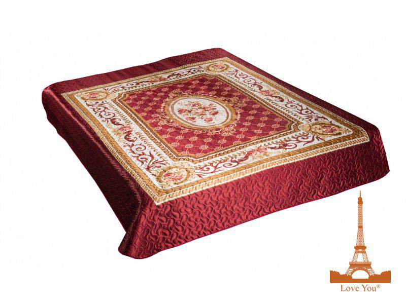 

Покрывало "Love you" "Marianna" искуственный шелк 3d 230х250 бордо 230х250