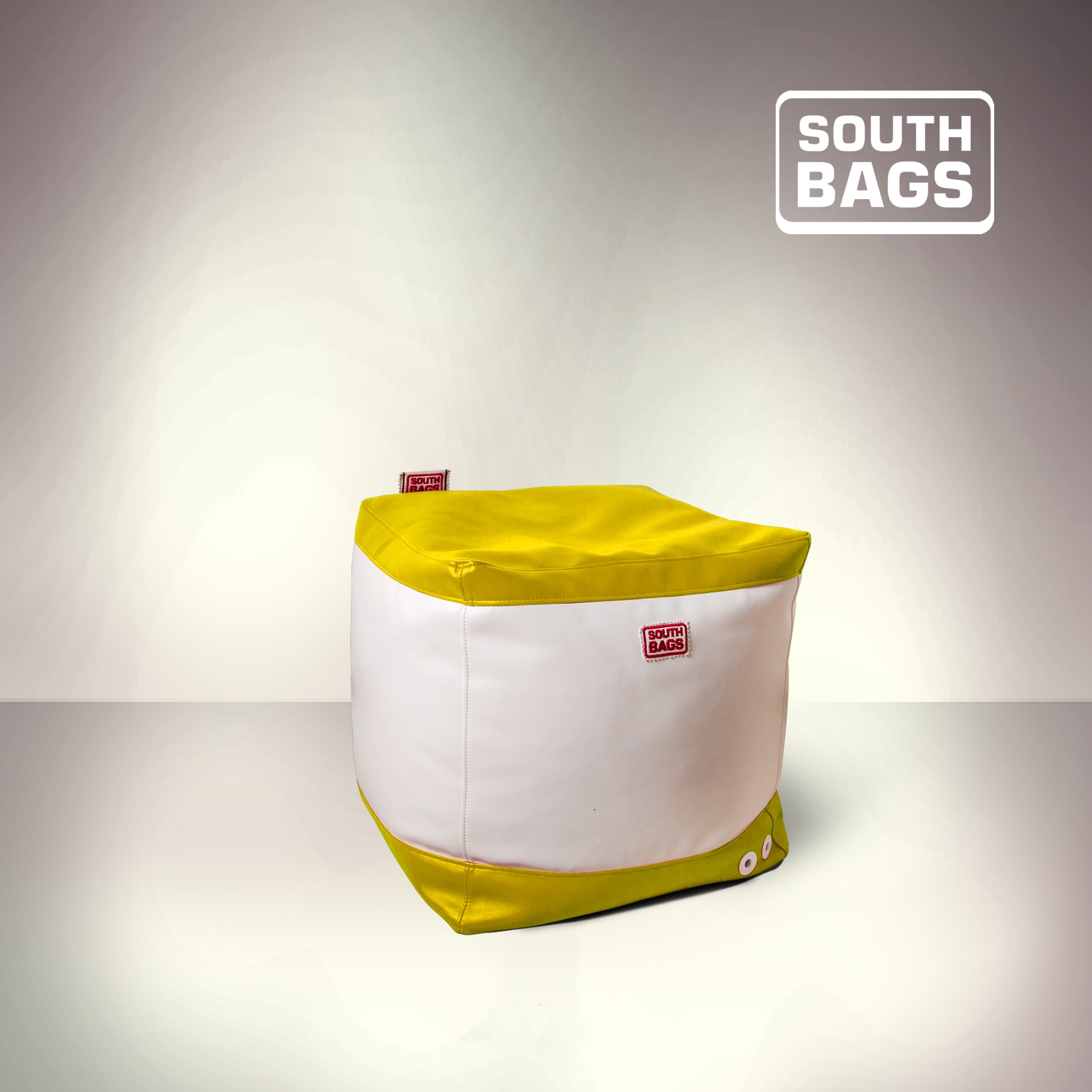 

Пуф South Bags Куб 45см Двухцветный Бело-Желтый