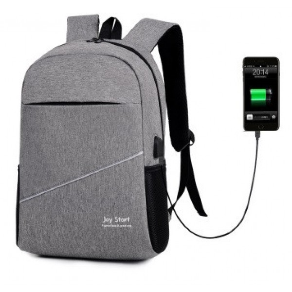 

Рюкзак городской Joy Start USB вывод, серый