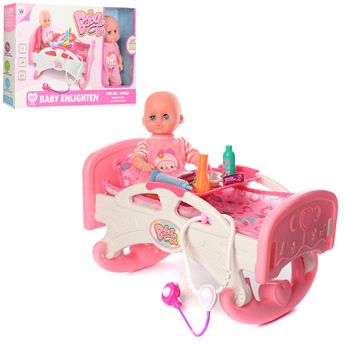 

Пупс Baby Enlighten с кроватью-качалкой и набором доктора (60х36х9 см) R91069-W0183