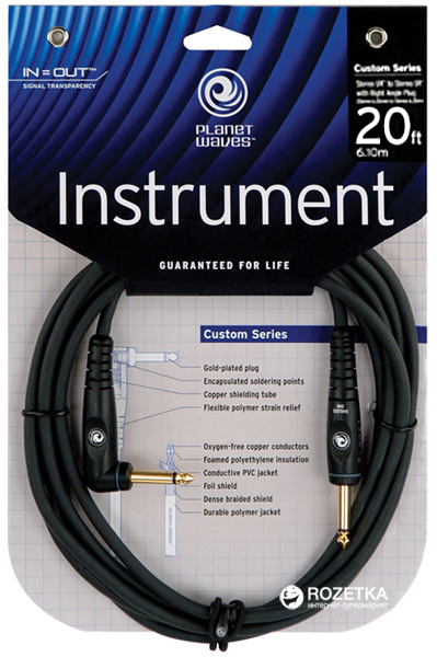 

Инструментальный кабель Planet Waves PW-GRA-20 Custom Series 6.1 м Black