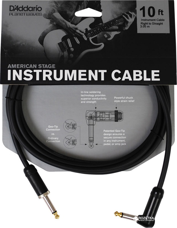 

Инструментальный кабель Planet Waves PW-AMSGRA-10 American Stage Right to Straight 3.05 м Black