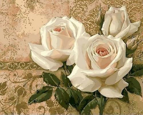 

Картина по номерам Q416 Кремовые розы, 40x50 см., Mariposa