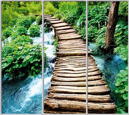 

Шкаф купе Luxe Studio Стандарт-1 Фотопечать Природа-114 2400x2000x450 трехдверный