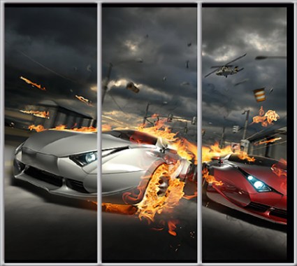 

Шкаф купе Luxe Studio Стандарт-1 Фотопечать Транспорт-43 2400x2200x450 трехдверный