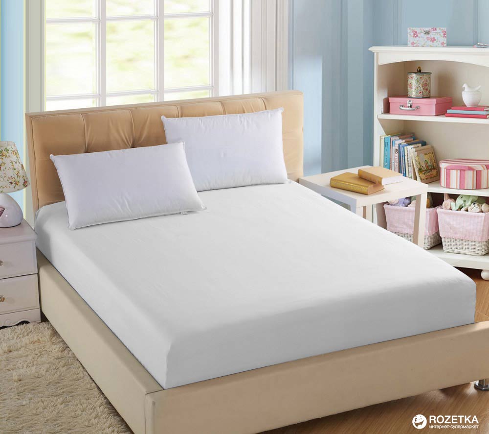 

Простынь на резинке U-tek Home Sateen 90x200х25 см White