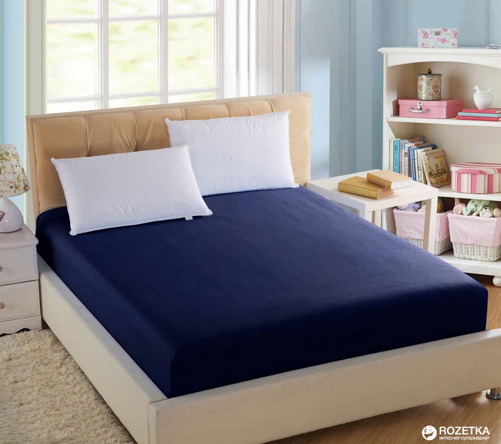 

Простынь на резинке U-tek Home Sateen 90x190х25 см Dark Blue