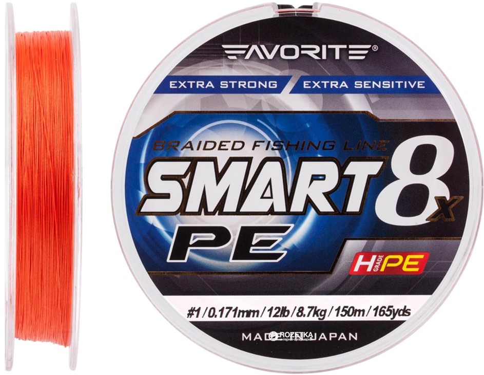

Шнур Favorite Smart PE 8x 150 м # 1.0/0.171 мм 8.7 кг Красно-оранжевый (16931082)