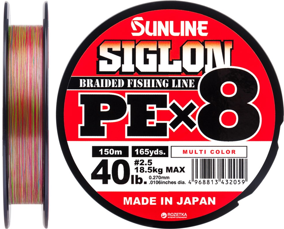 

Шнур Sunline Siglon PE х8 150 м # 2.5/0.270 мм 18.5 кг Разноцветный (16581006)