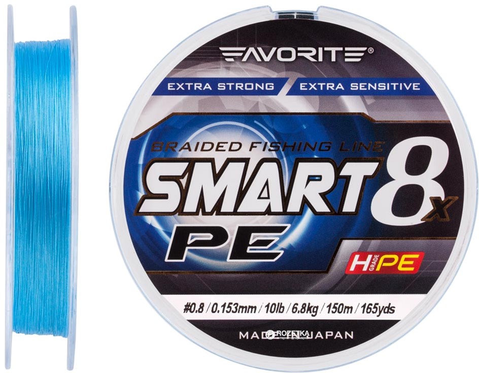 

Шнур Favorite Smart PE 8x 150 м # 0.8/0.153 мм 6.8 кг Голубой (16931072)