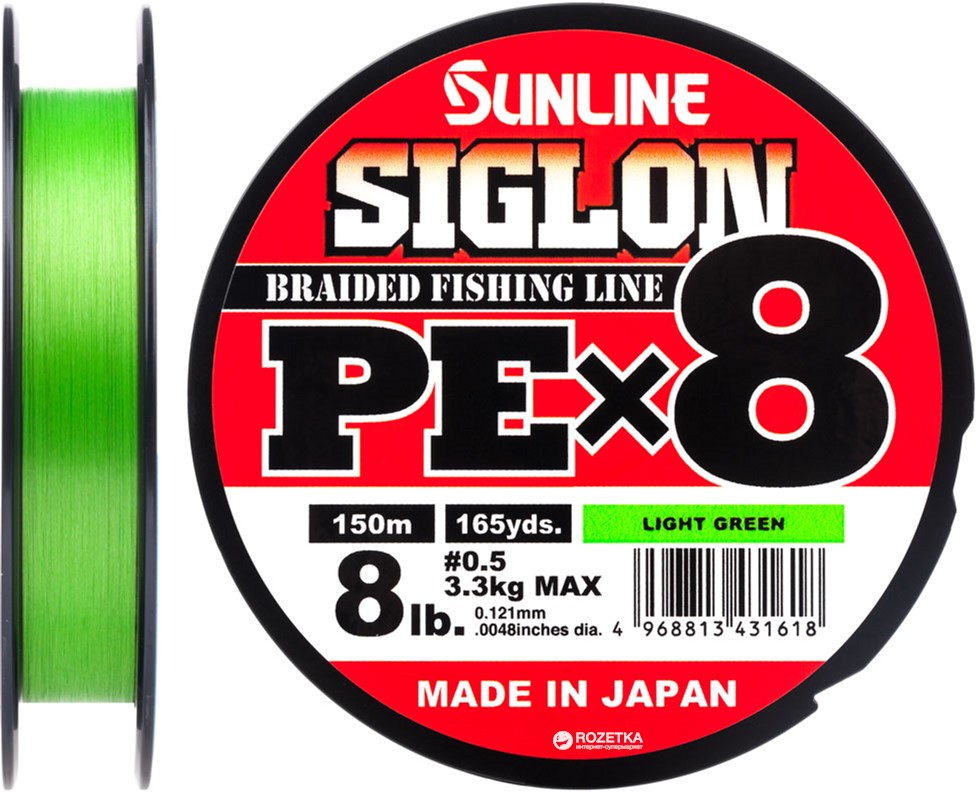 

Шнур Sunline Siglon PE х8 150 м # 0.5/0.121 мм 3.3 кг Салатовый (16580962)