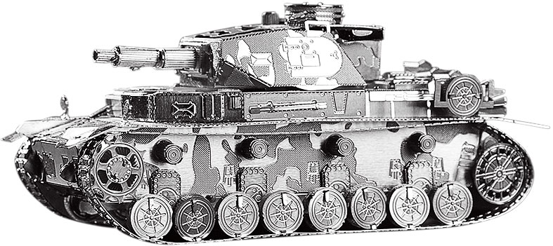 

Конструктор Piececool Коллекционная модель IV Tank silver version 168 детали (P037-S) (6927897200655)