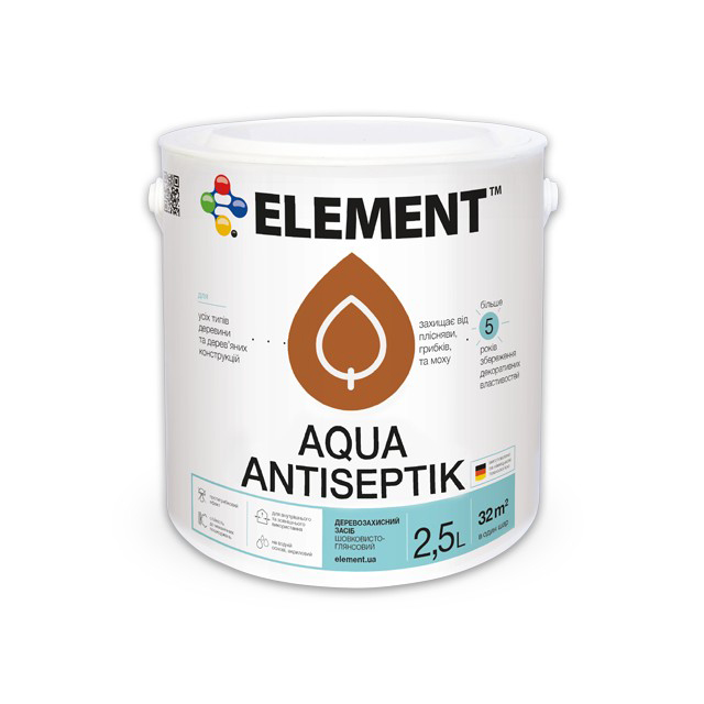 

Антисептик для дерева Aqua Antiseptik "ELEMENT" 0.75 л Махагон