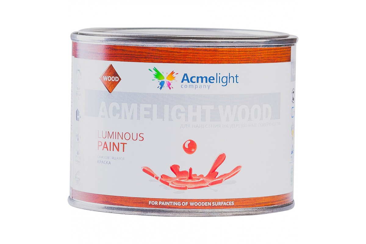 

Краска светящаяся, для дерева Acmelight Wood оранжевая с оранжевым свечением 0,5 л