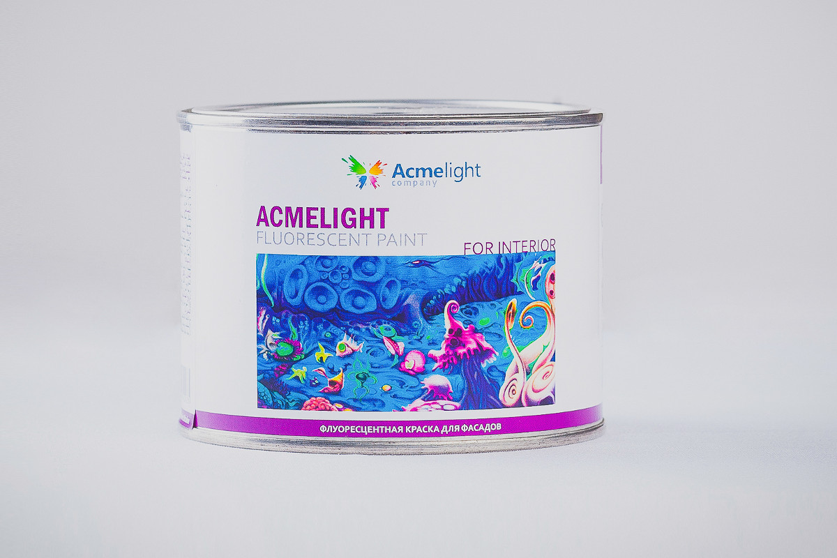 

Флуоресцентная краска для интерьера Acmelight Fluorescent paint for Interior зеленая 0,5 л
