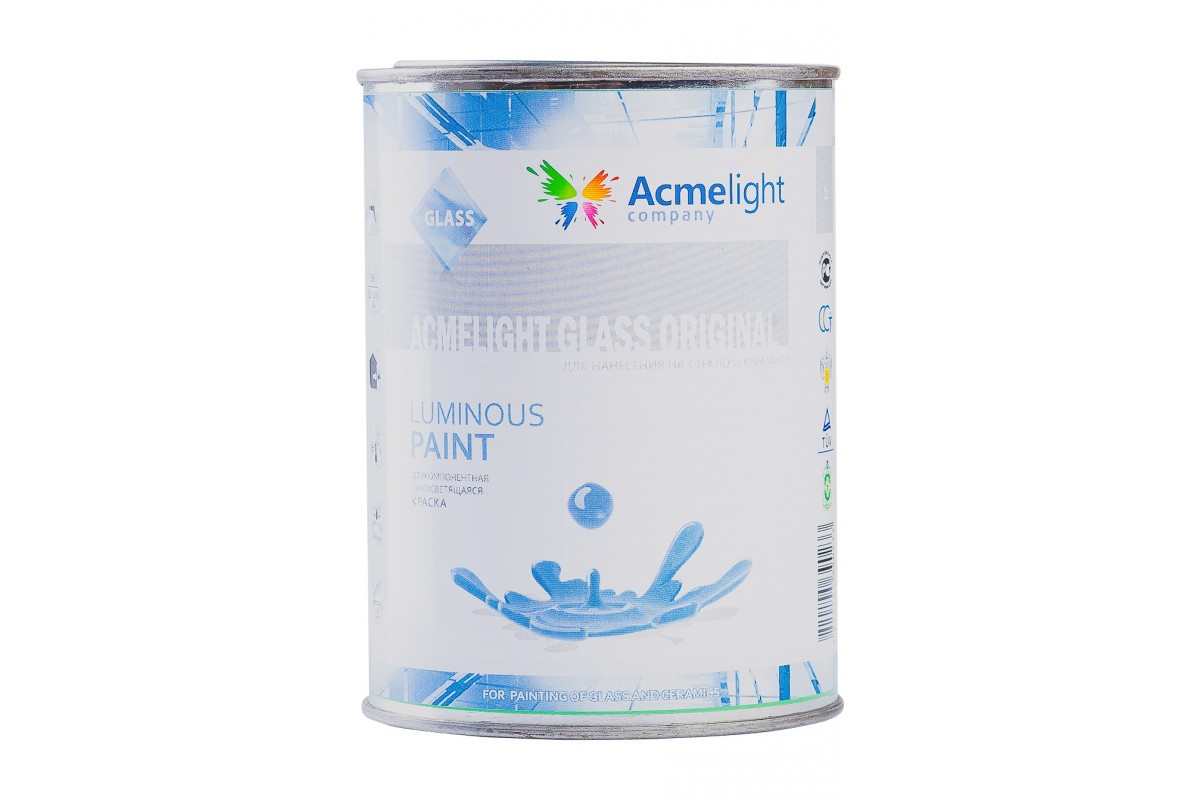 

Краска светящаяся, обжиговая для стекла AcmeLight Glass Original оранжевая с оранжевым свечением 1 л