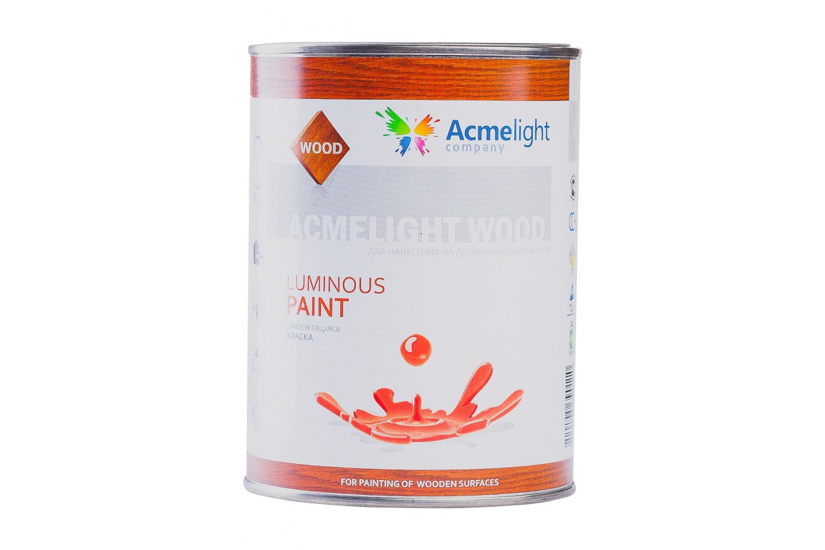 

Краска светящаяся, для дерева Acmelight Wood белая с зеленым свечением 1 л