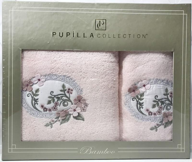 

Набор полотенец Pupilla Hayal Bambuk лицевое 50х90см и банное 70х140см, розовый