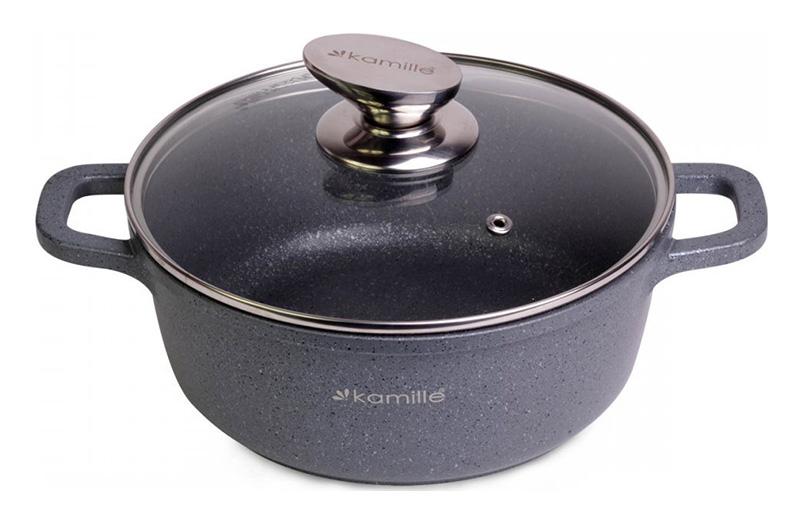 

Кастрюля Kamille Landes Grey 2.3л с литыми алюминиевыми ручками