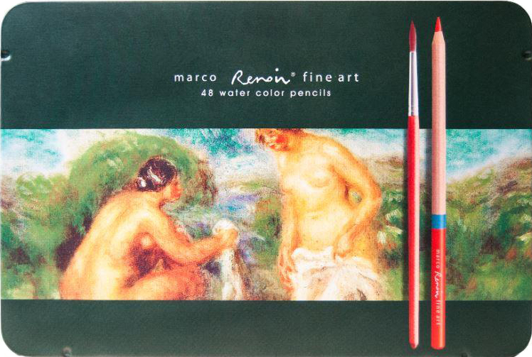 Акція на Карандаши цветные Marco Renoir AQUA 48 цвета в металлическом пенале (FineArtAQUA-48TN) від Rozetka UA