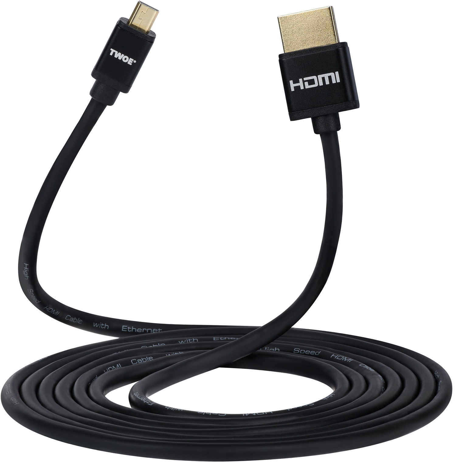 

Кабель 2E Ultra Slim HDMI 1.4 (AM/micro AM) High Speed 2 м Black (2EW-1121-2m)