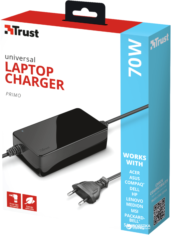 Універсальний блок живлення Trust Primo 70W Laptop Charger (TR22141) — фото 4