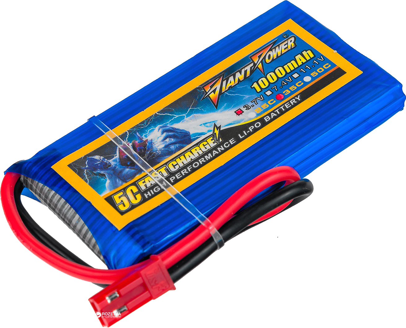 

Аккумулятор Giant Power Li-Pol 1000 mAh 3.7V 1S 35C 8x34x65мм JST (2711349676693)