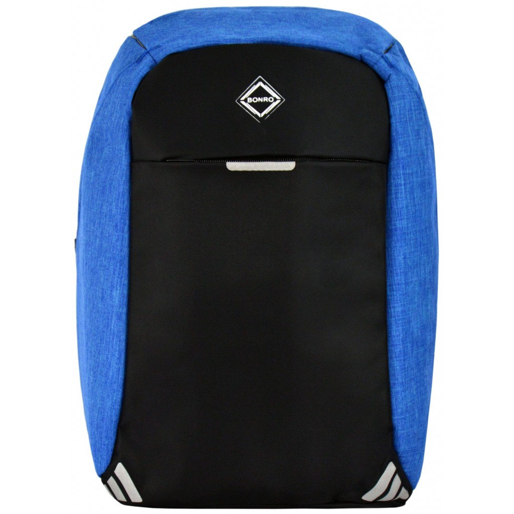 

Рюкзак антивор с USB 20 л. Bonro 47х32х13 см Черно-синий 000027286