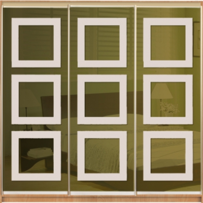 

Шкаф купе Luxe Studio Стандарт-1 Тонированное зеркало с Пескоструем 2200x2400x600 трехдверный