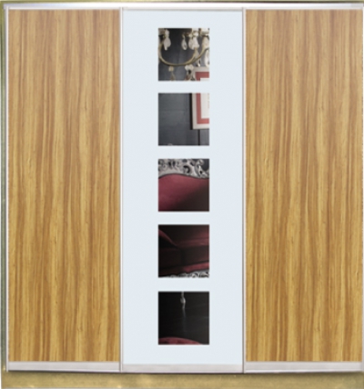 

Шкаф купе Luxe Studio Стандарт-1 ДСП/Зеркало с Пескоструем-3 2300x2100x600 трехдверный