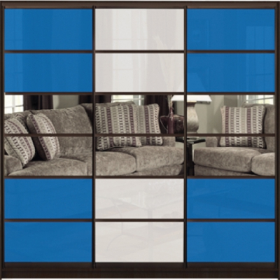 

Шкаф купе Luxe Studio Стандарт-1 Цветной комбинированный фасад-5 2300x2300x600 трехдверный