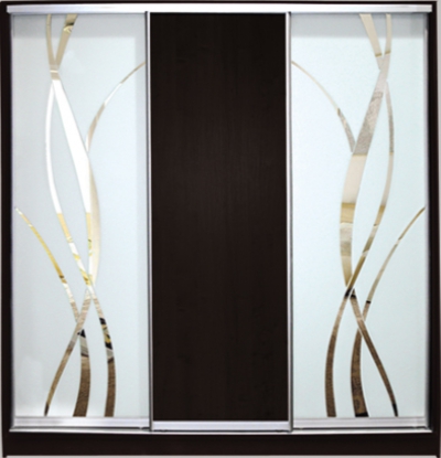 

Шкаф купе Luxe Studio Стандарт-1 ДСП/Зеркало с Пескоструем-8 2200x2000x600 трехдверный