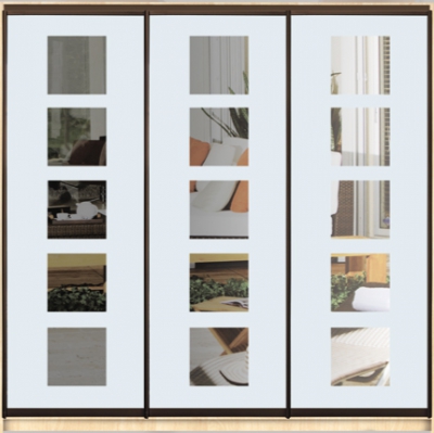 

Шкаф купе Luxe Studio Стандарт-1 Зеркало с Пескоструем-7 2400x2100x600 трехдверный