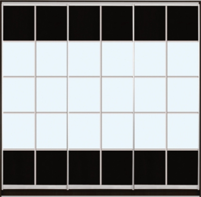 

Шкаф купе Luxe Studio Стандарт-1 ДСП/Зеркало с Пескоструем-14 2100x2100x600 трехдверный