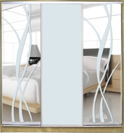 

Шкаф купе Luxe Studio Стандарт-1 Зеркало с Пескоструем-5 2200x2200x600 трехдверный