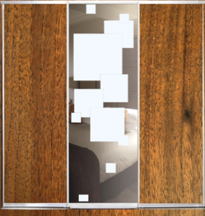 

Шкаф купе Luxe Studio Стандарт-1 ДСП/Зеркало с Пескоструем-5 2100x2200x600 трехдверный