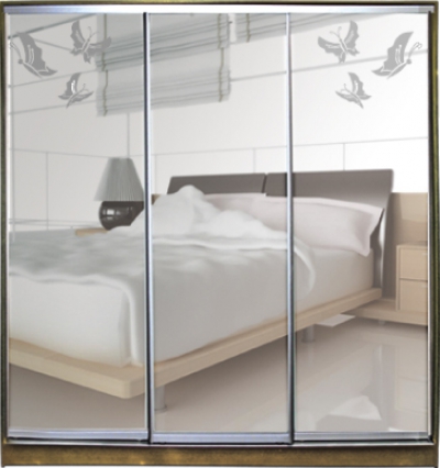 

Шкаф купе Luxe Studio Стандарт-1 Зеркало с Пескоструем-13 2200x2200x600 трехдверный