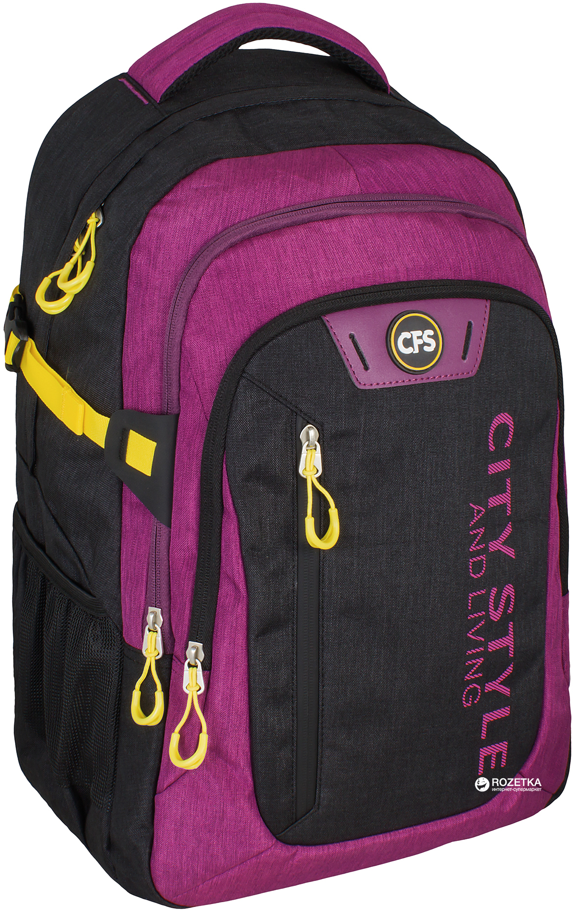 

Рюкзак молодежный Сool For School 49х30х18 см 26 л Черно-малиновый (CF86235)