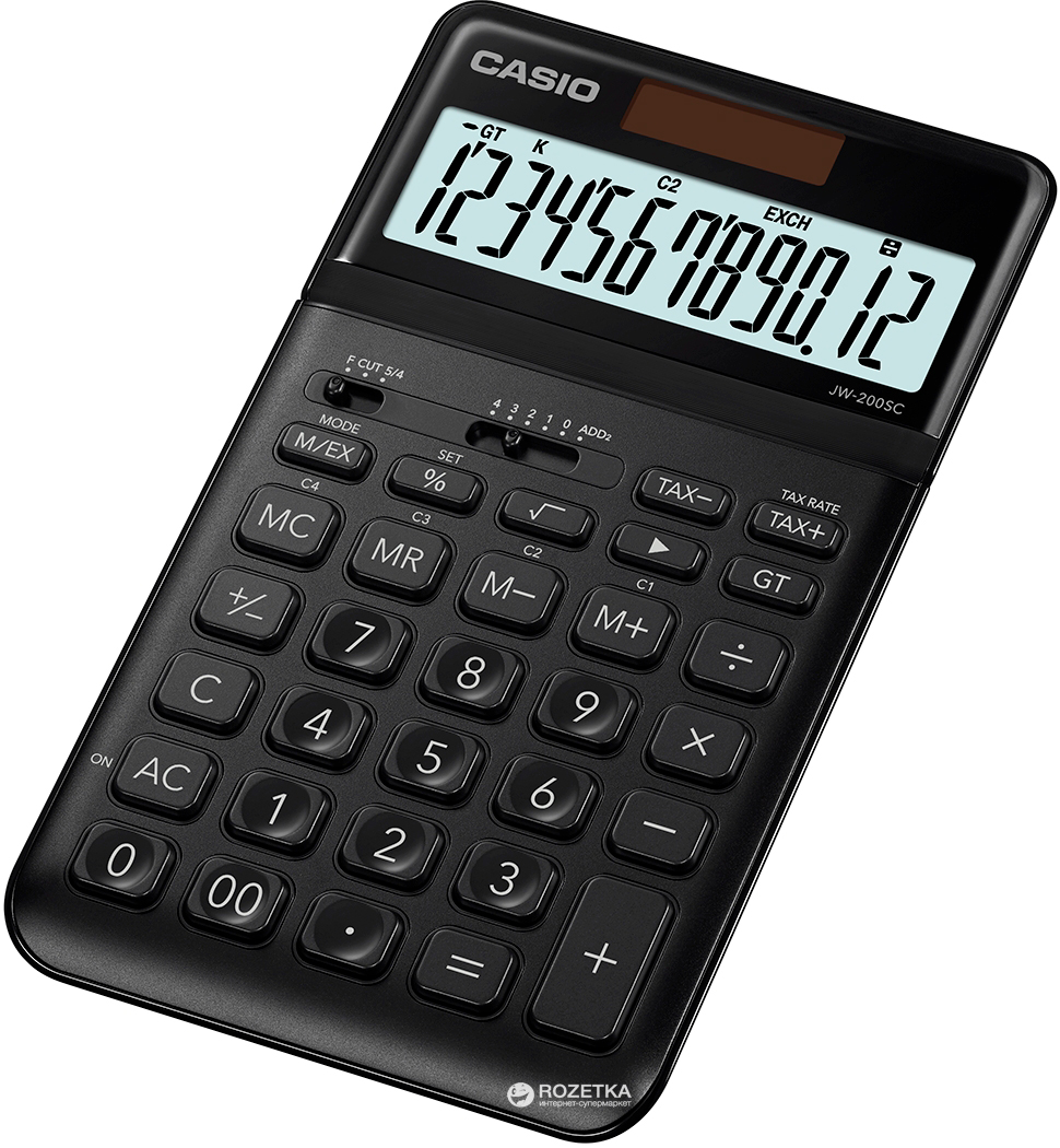 

Калькулятор Casio 12 разрядный 109х183.5х10.8 (JW-200SC-BK-S-E)