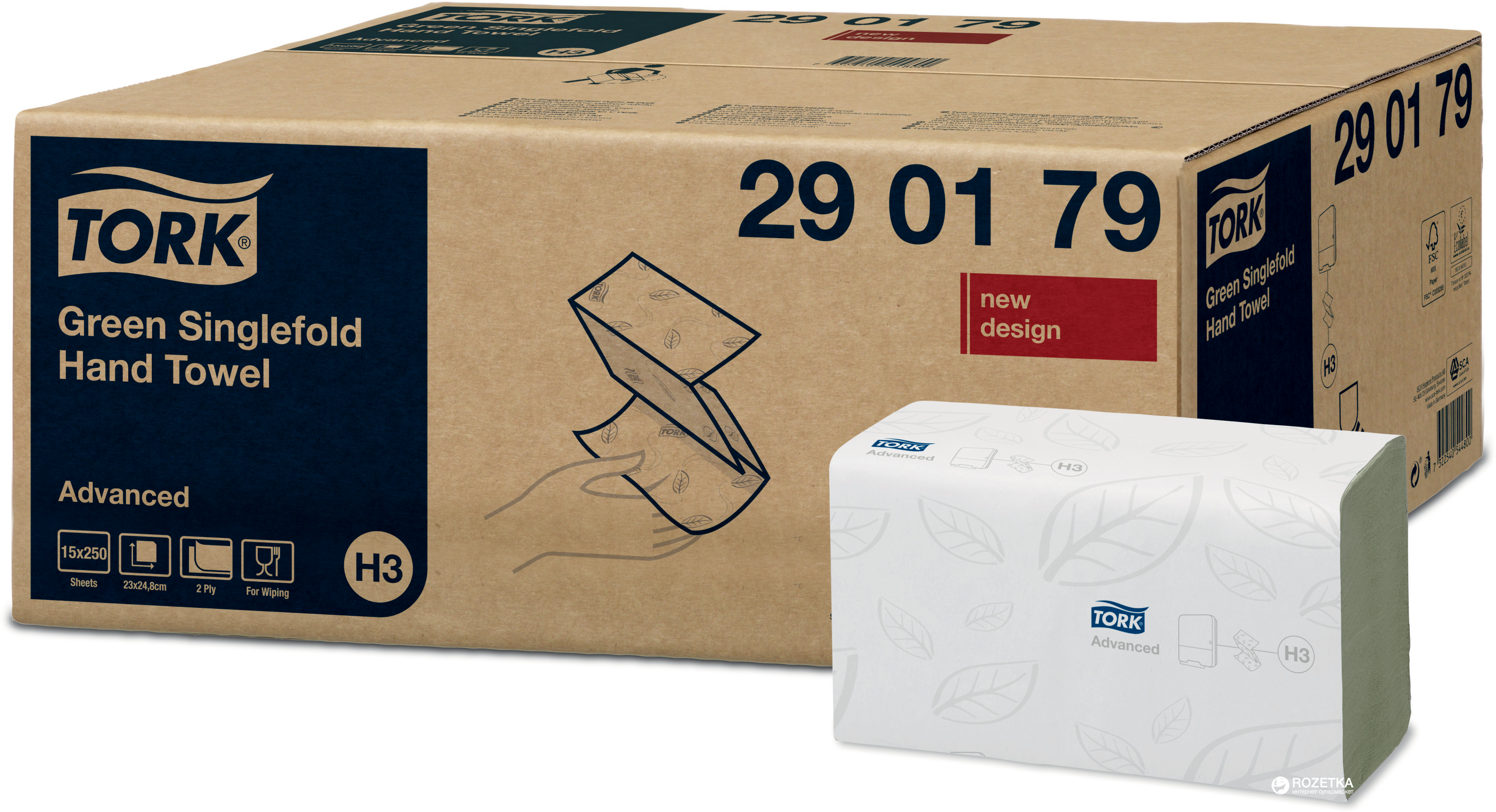 

Бумажные полотенца Tork Singlefold ZZ-сложения 15 шт