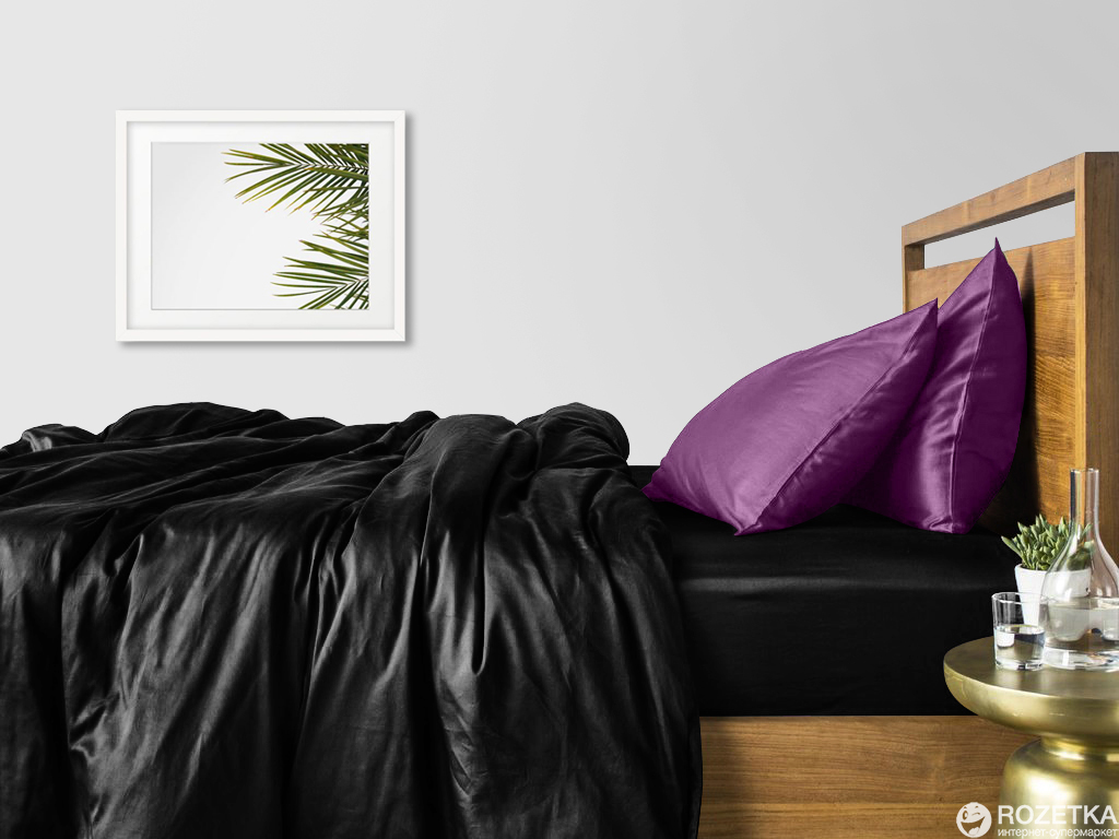 

Комплект постельного белья Cosas Сатин Черный Фиолет Н 200х220