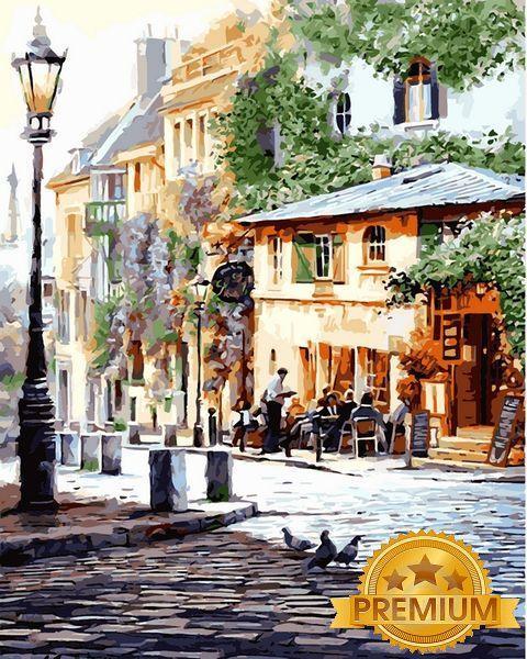 

Картина по номерам 40×50 см. Babylon Premium (цветной холст + лак) Италия Летнее кафе (NB 509)