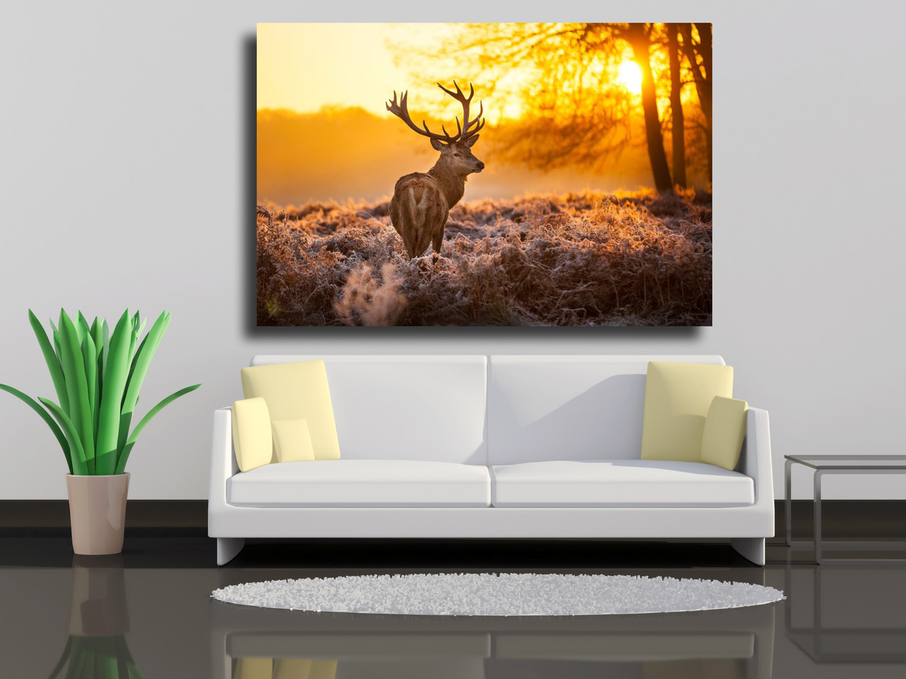 

Картина на холсте Красный олень в утреннем солнце 120х80