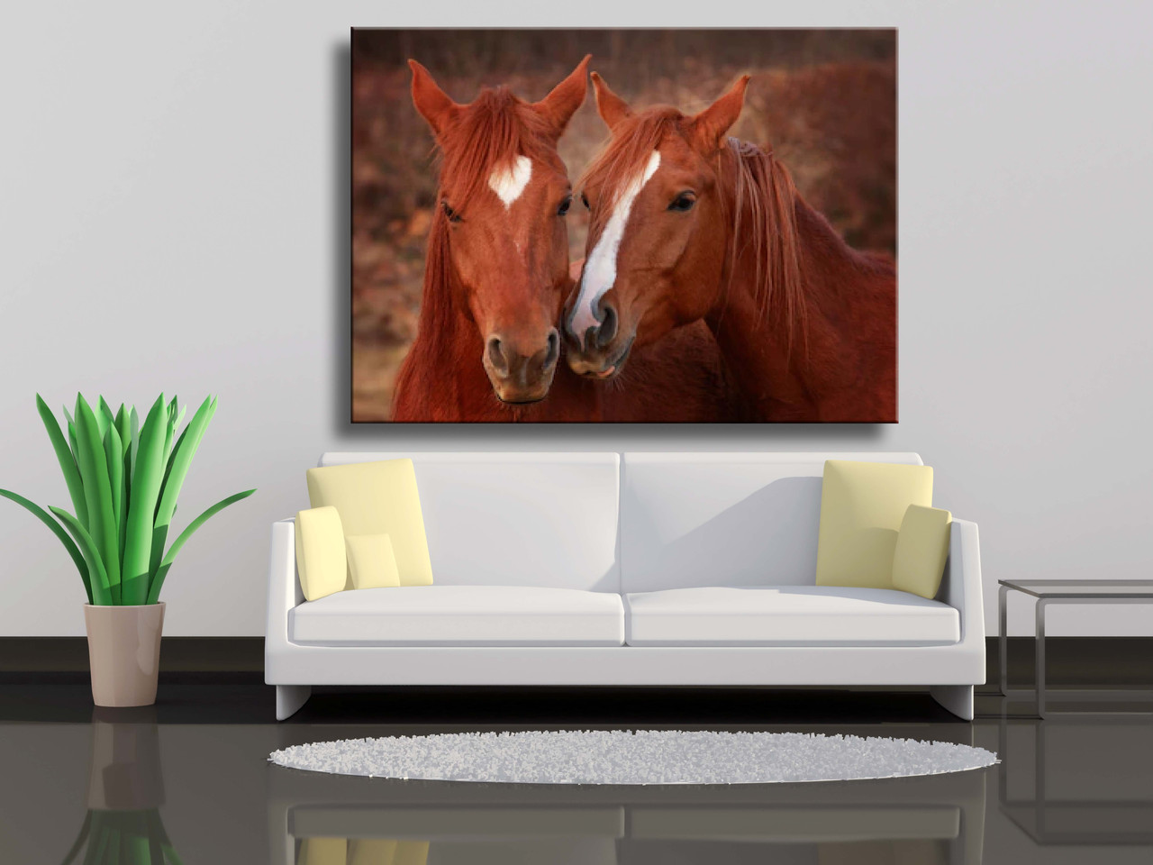 

Картина на холсте Рыжые лошадки 60х45